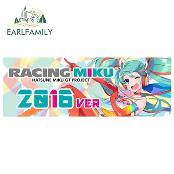 

EARLFAMILY 13cm x 4.6cm For Racing Miku 2016 Version Box Slap Personality Car Sticker Vinyl Car Sticker Anime Waterproof