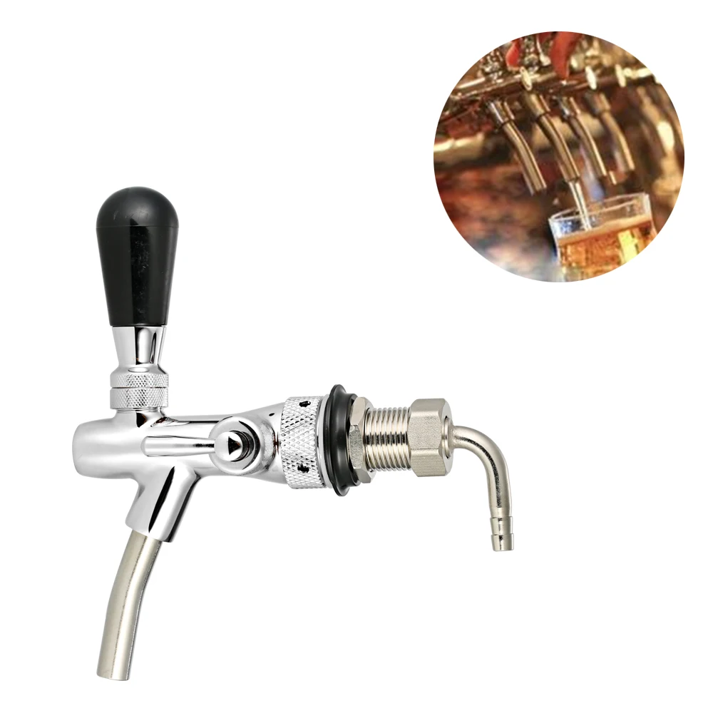 Adjustable Flow Control Chrome Draft Beer Faucet Tap G5/8 Shank Home