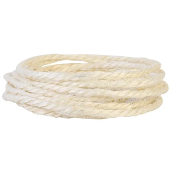 

6mm Natural Sisal Rope for Cat Tree Scratching Post Toys Making Cat Climbing Frame DIY Desk Legs Stool Chair Legs Binding Rope 5