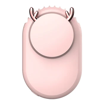 

Portable USB Mini Fan Cute Antlers Lanyard Neck Air Cooler Rechargeable Desktop Color Handheld Fan