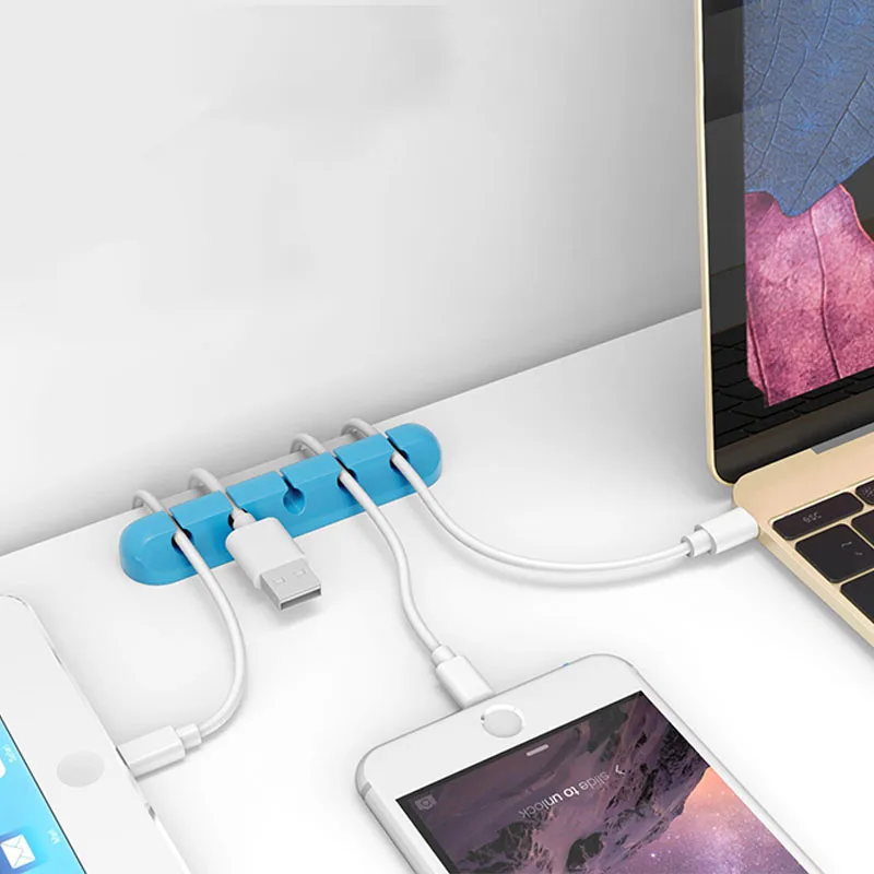 Держатель для usb-кабеля силиконовые Кабельные прихваты гибкий кабель намотки управление зажимы держатель для мыши клавиатуры наушники гарнитура