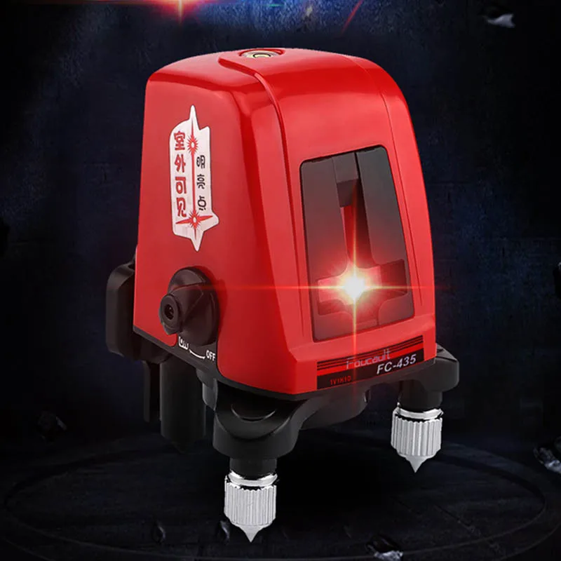 

Foucault FC-435 Laser Level 2 Red Cross Line 1 Point 360 Degree Rotary Self- leveling Nivel Laser Optical Instruments Tools