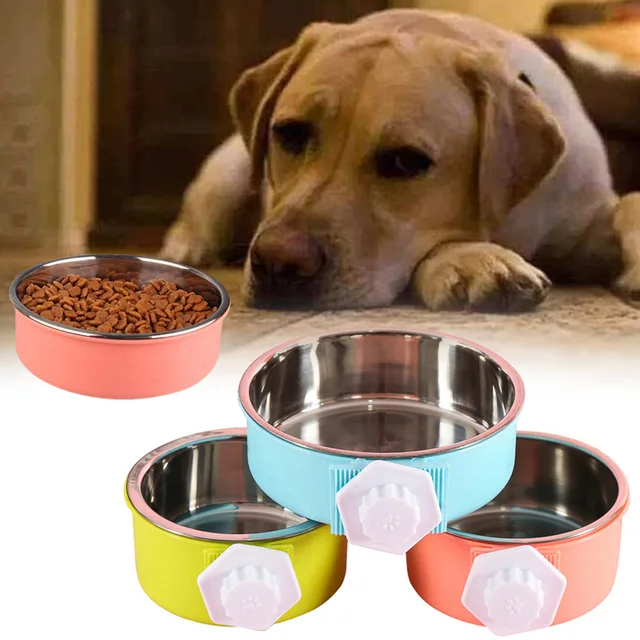 Cage Bowl Hanging Dogs Dog Feeder Pet Feeding Bowl 3 Colors Separable Hamsters Puppy Water Food 4