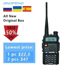 Baofeng UV-5R 5W High Power Two Way Radio powerful Walkie Talkie long range 5km VHF/UHF dual Band pofung uv5r hunting CB Ham Rad