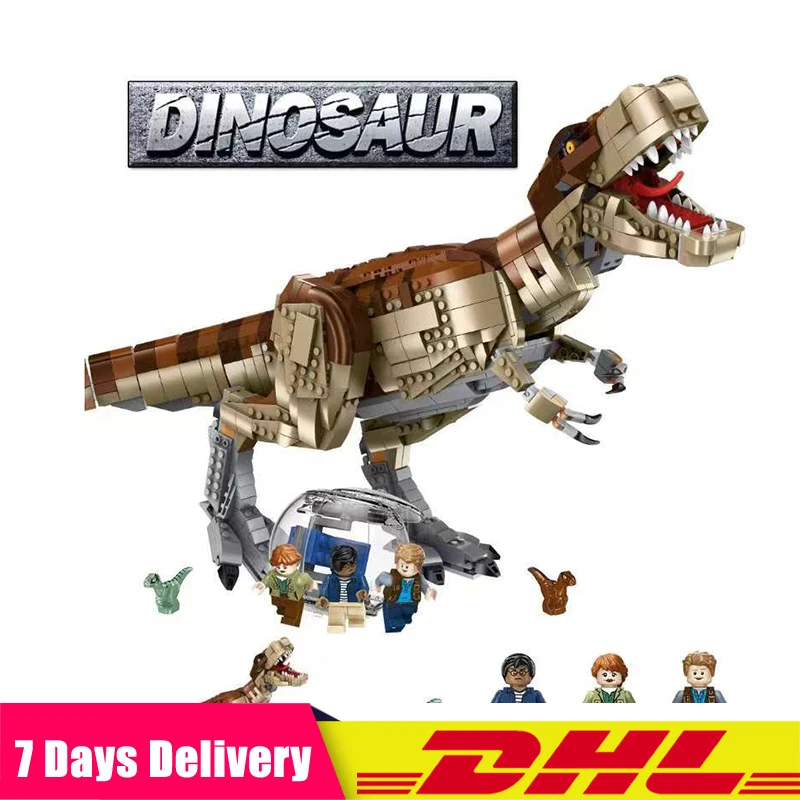 

82200 1538pcs Jurassic Dinosaur World Park Movie T. Rex Rampage Building Blocks Bricks Kids Toys Compatible Legoinglys 75936