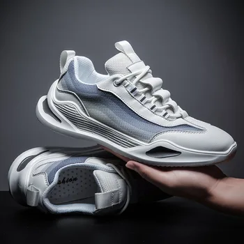 

Mesh Run Sport Sneakers Men's Breathable Korean Version Fashion New All-match Lightweight Casual 2020 Summer Shoes PU Fabric