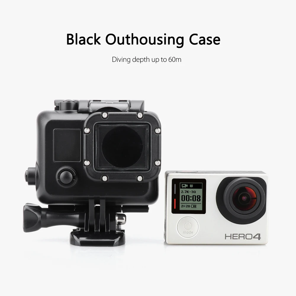 Vamson водонепроницаемый чехол для Go Pro Аксессуары для камеры Gopro Hero 4 3+ черный Кронштейн для серфинга дайвинга защитный корпус VP605