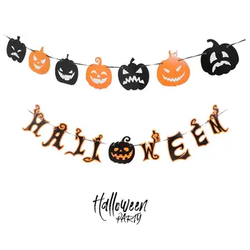 

1 Set Creative White Cardboard Paper Banner For Home Halloween
