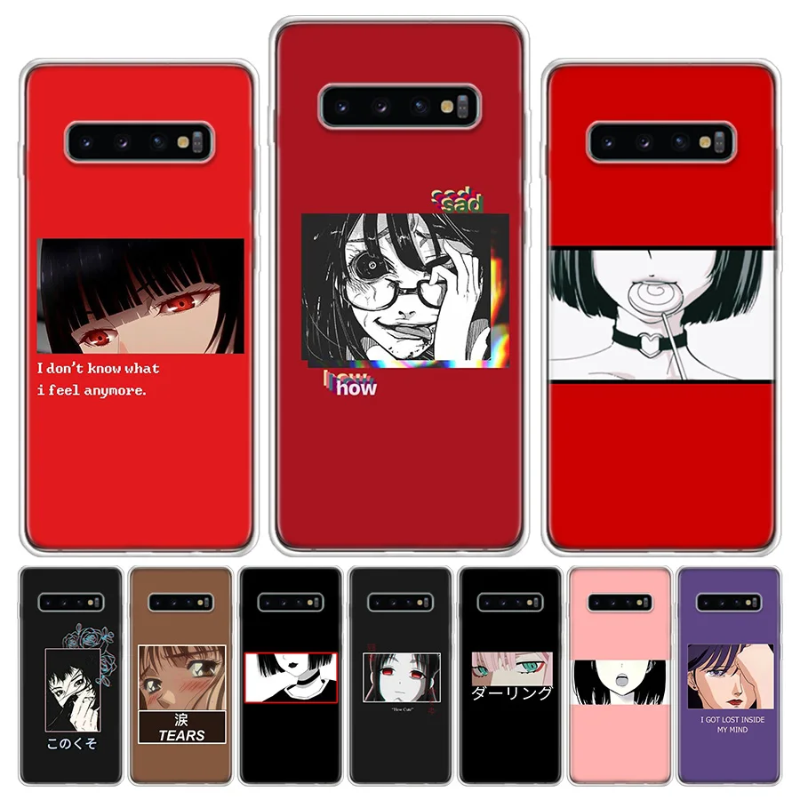 Japanese anime girls aesthetics Phone Case For Samsung Galaxy Note 20 Ultra 10 Lite 9 8 A70 A50 A40 A30 A20E A10 A9 A8 A7 A6 Plu | Мобильные