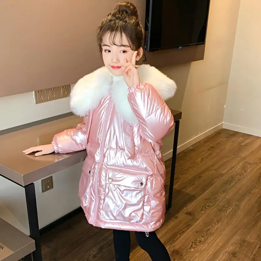 

Baby girl clothes brand coat children Glossy Down Cotton jackets thicker warm park for girls modis kids winter jackets Y2582