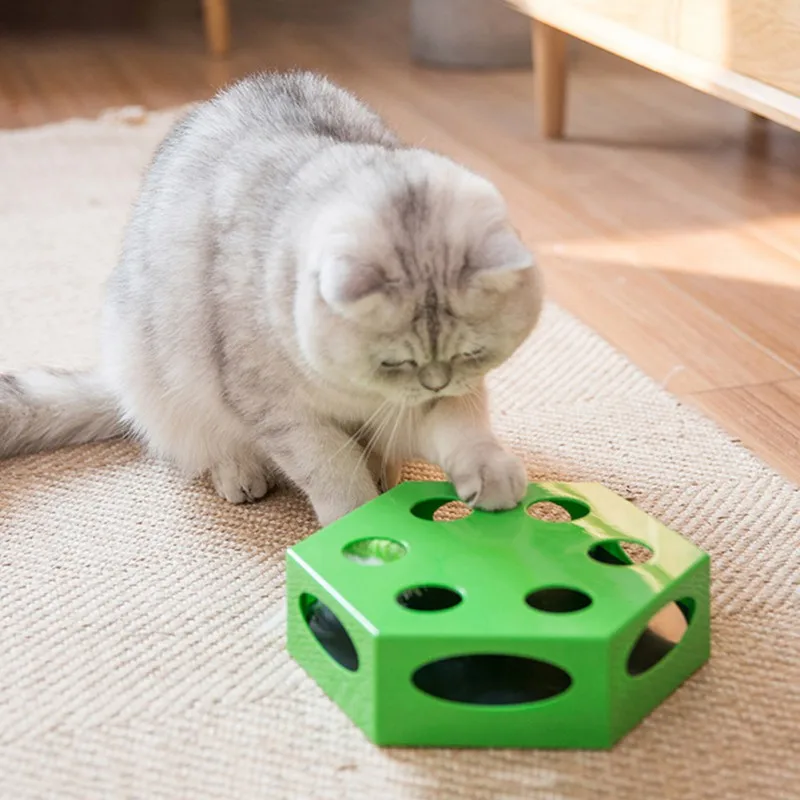 Забавный ящик для кабеля кошка ловля игрушечная Мышка для Кошки Автоматическая шестиугольная электрическая кошка поворотный стол интерактивная игра-головоломка игрушечные домашние питомцы