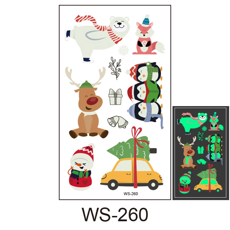 ws-260 Светящиеся Детские игрушки, временные тату-наклейки, вечерние украшения для рождественской вечеринки, декор для детей, вечерние, атмосферные реквизиты - Цвет: ws-260