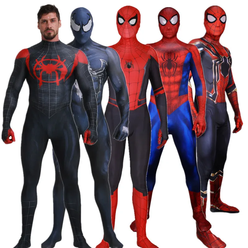 Костюм Человека-паука, Питера Паркера, вдали от дома, косплей костюм зентай, Железный Человек-паук, супергерой, боди, Комбинезоны для взрослых и детей