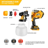 DEKO HVLP Spray Gun with LED Light & 3 Nozzle 1200ml Large Capacity High Power Electric Paint Sprayer for Home DIY 2