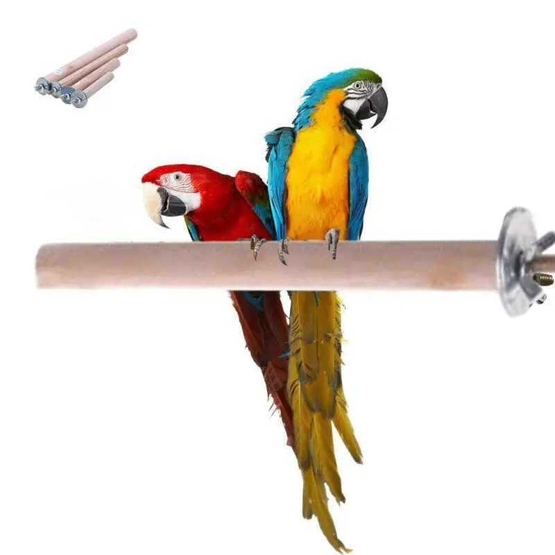 Wooden Parrot Stand Stick Rack Perch for Birds Pet Parrot Toy Bird Cage Accessories Bath Shower Standing Rack
