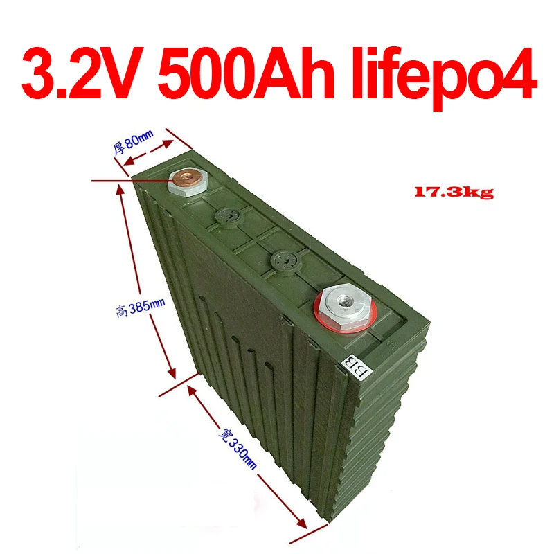 4 шт. Lifepo4 3,2 В 500AH литиевая батарея для 12 В 24 В для хранения солнечной энергии автомобиль домашний электромобиль караван RV AVG