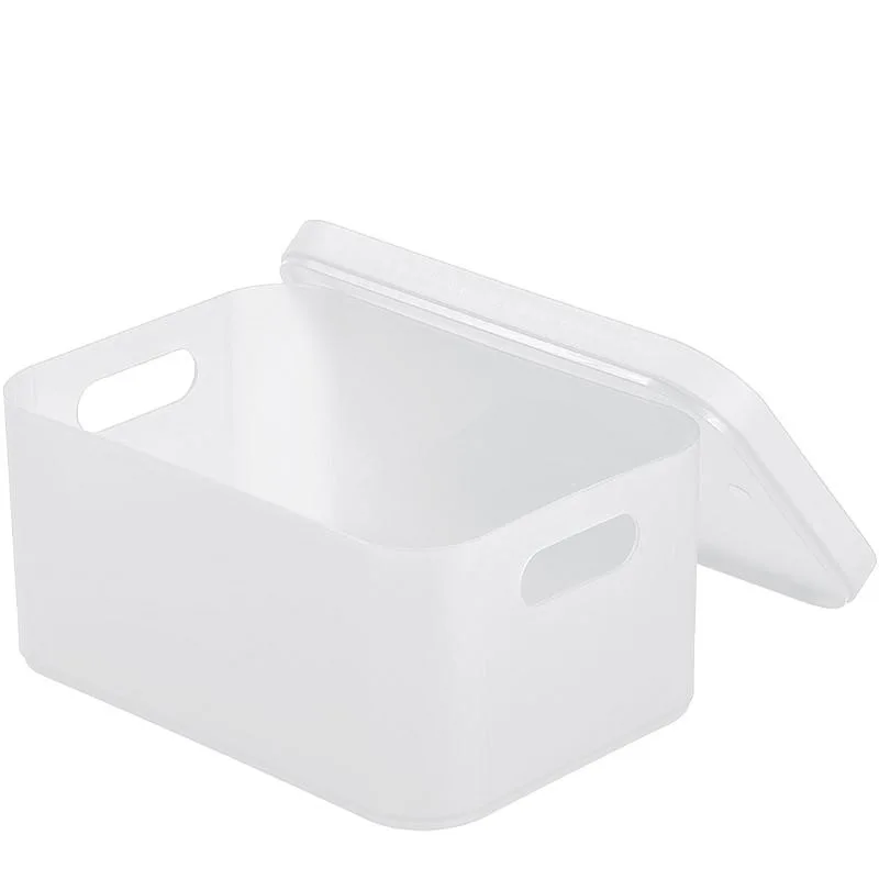 Small White PP Material Stationery Holder Kawaii Half Transparent Washi Tape Organizer Box Pen Holders