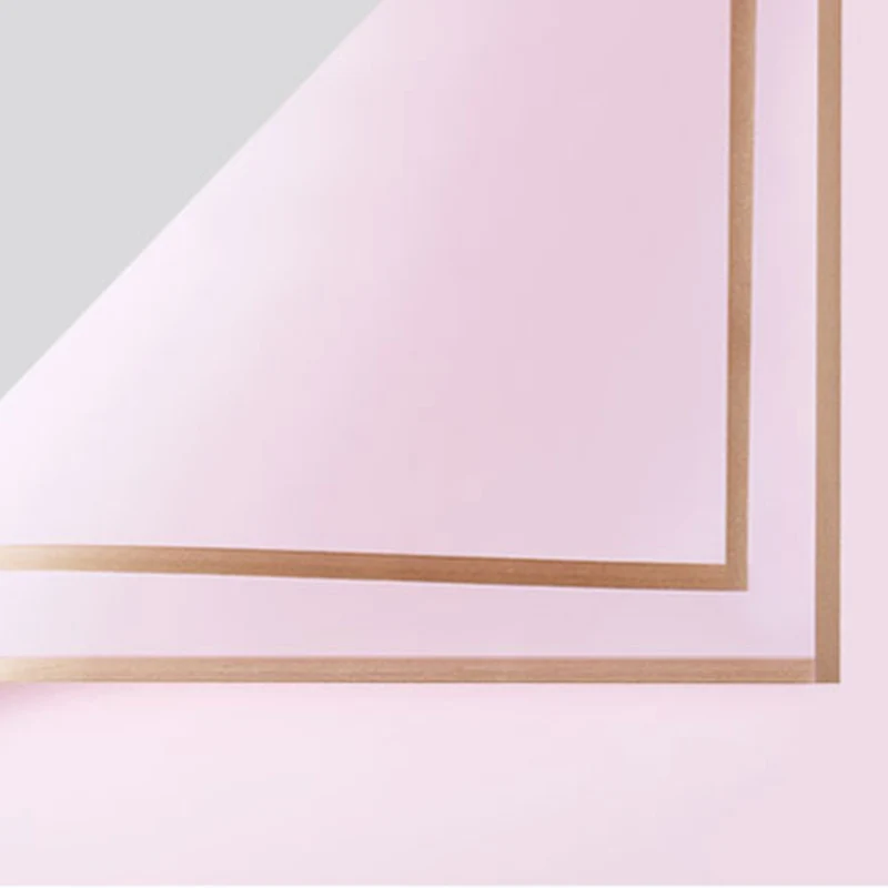 165 Light Pink 20 шт Золотая рамка водонепроницаемый желе пленка букет Рождество оберточная бумага флорист упаковочный материал для подарков - Цвет: 165 Light Pink