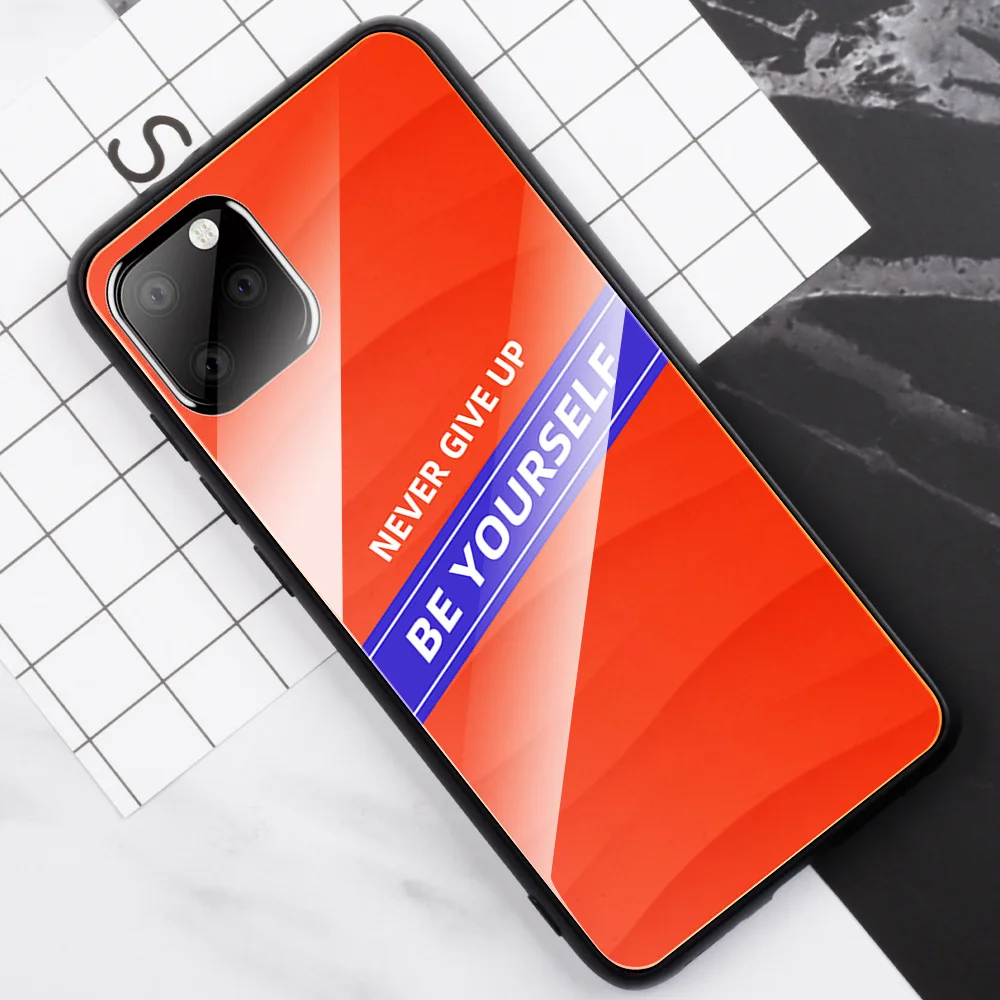Для IPhone XS MAX XR i8 i8 Plus i7 i6 i6s i6 Plus никогда не оставляйте закаленное стекло ударопрочный задний градиентный цветной бампер