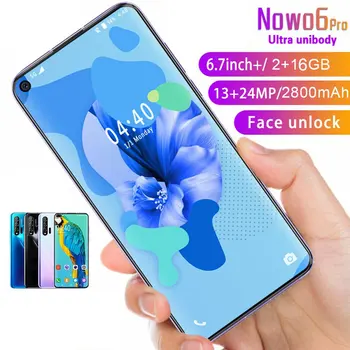 

Nowo6pro 6.7 inch Left punch screen 2+16GB mobile phone smart phone Face recognition technology phone
