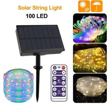 

100 LED Solar String Light Outdoor Solar Strip Light Remote Control Waterproof For Garden Yard Christmas Party Wedding Lamp New