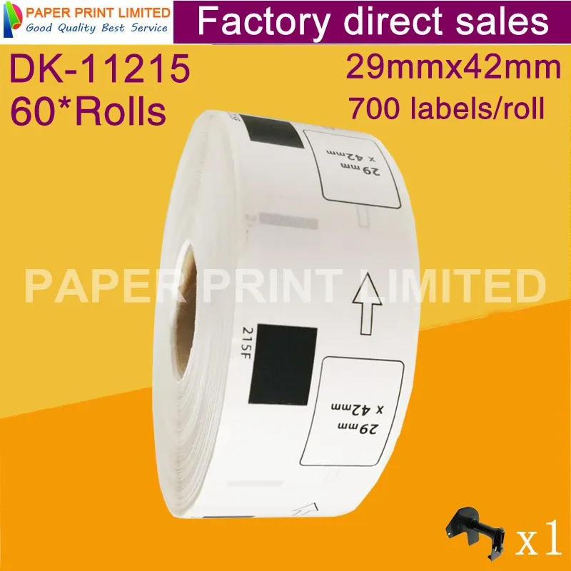 60 rolls brother 호환 etiketten 29mm x 42mm DK-11215 라벨 ql700 DK-1215 스티커