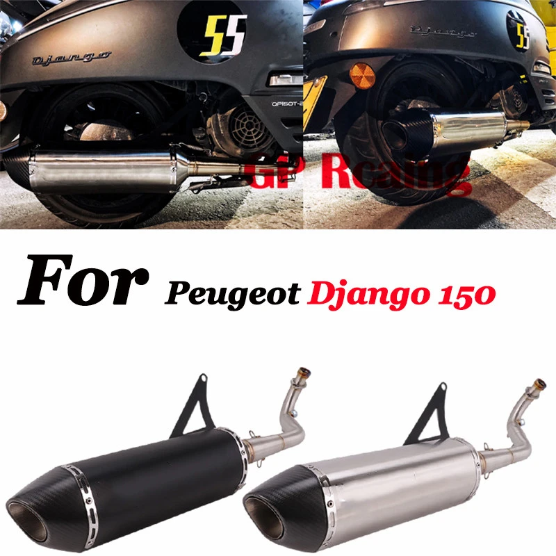 For Peugeot Django 150i Full System Motorcycle Exhaust Front Middle Link  Pipe Escape Muffler Carbon Fiber Pipe Without Db Killer - Exhausts Pipes -  AliExpress