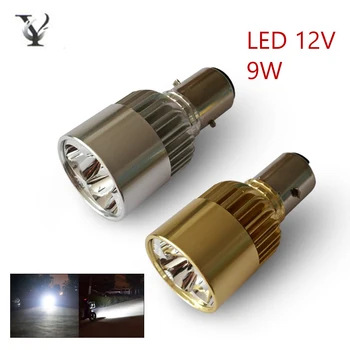 

1 Pcs BA20D Motorcycle LED Besdlight Bulbs 12V-85V 9W BA20D non polarity Motorbike Accessories Lamp Kit