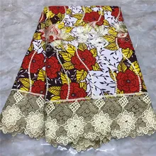 Новинка Wendy гипюровая кружевная ткань вышитый воск высокого качества кружевная ткань со шнуром африканская восковая кружевная ткань для платья WD091910