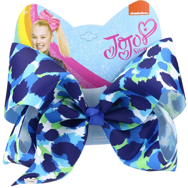 8 дюймов jojo siwa для маленьких девочек, большие банты Jojo, красочный принт, красивый узор с аллигатором, корсажная лента, Детские аксессуары для волос