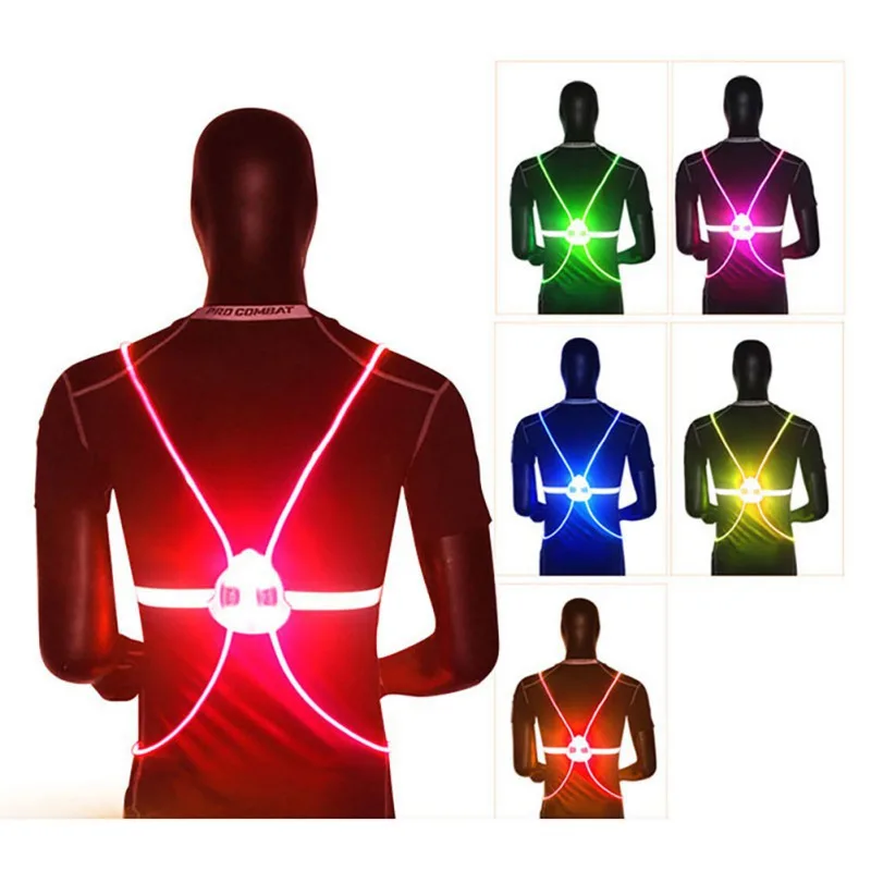 

Reflective High Visibility Warning Vest Flash LED Driving Night Driving Cycling Running Outdoor Light Up Bicycle Safety Vest