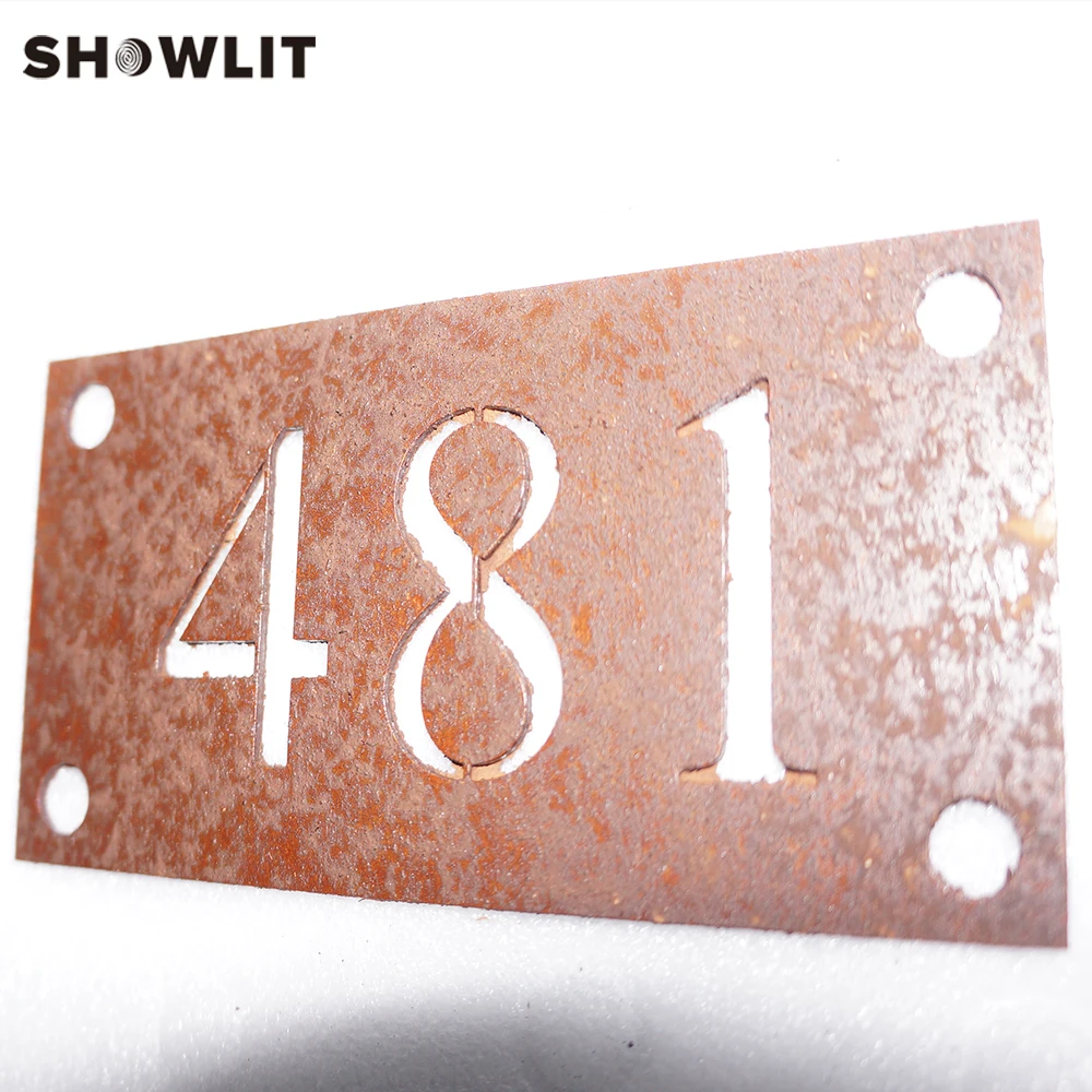 Rusted Steel Numbers For Number Plates Modern Address Plate