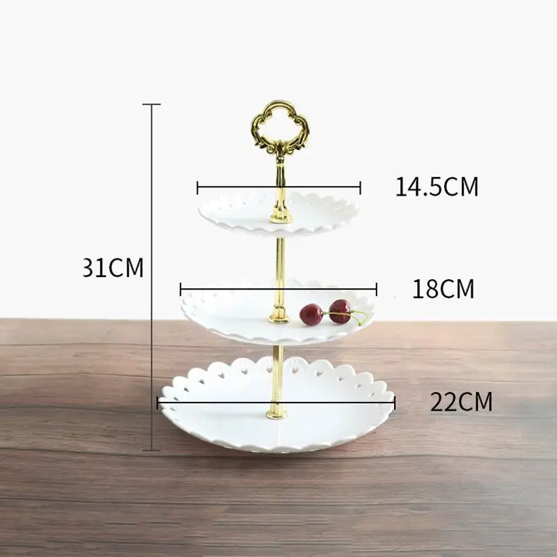 PEANDIM пластиковая подставка для тортов десертов тарелки Европейская Свадебная вечеринка зарядное устройство Многослойные фруктовые закуски леденец для домашнего декора