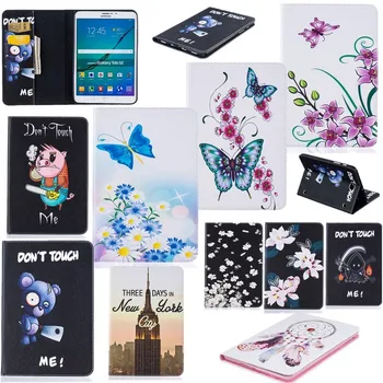 

For Funda Samsung Galaxy Tab S2 8.0 T710 T715 Case print Dreamcatcher &cute bear Stand PU Leather Soft TPU Shell Cover Case