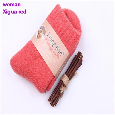 womanXigua red Jerrinut женские зимние теплые шерстяные носки мужские хлопковые забавные счастливые повседневные однотонные Компрессионные спортивные носки для пар 1 пара - Цвет: womanXigua red