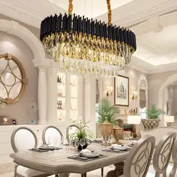 Современные прямоугольные Кристальные лампы для люстры для гостиной столовой Золотой Кристалл светодиодный роскошный люстры освещение