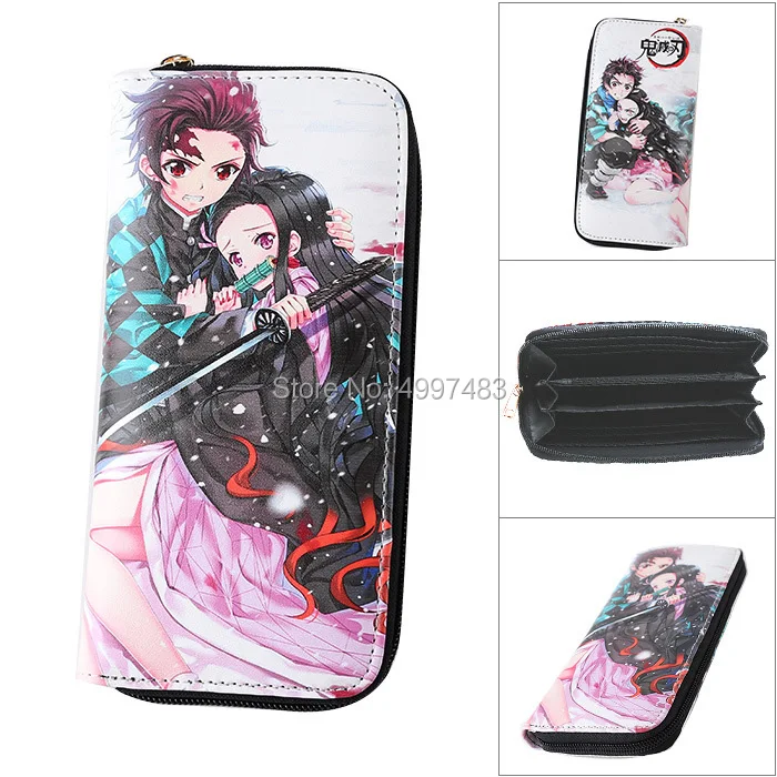 Аниме Demon Slayer: Kimetsu no Yaiba Длинный кошелек на молнии Kamado Tanjirou/Nezuko Синтетическая кожа кошелек с держатель для карт