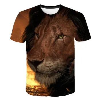 

2020 new summer cartoon children 3D printed children lion cartoon T-shirt casual short sleeve shirt boy/girl clothing