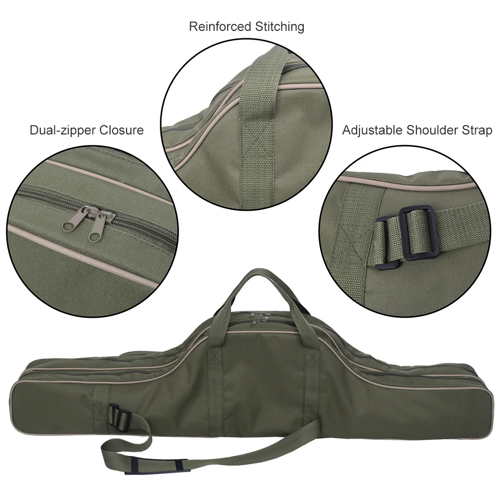 Carp Fishing Rod Bag Two Layer Spinning Reel Pole Gear Bag Lure Carry Case Carp Fishing Storage Bag Fishing Tackle Accessories