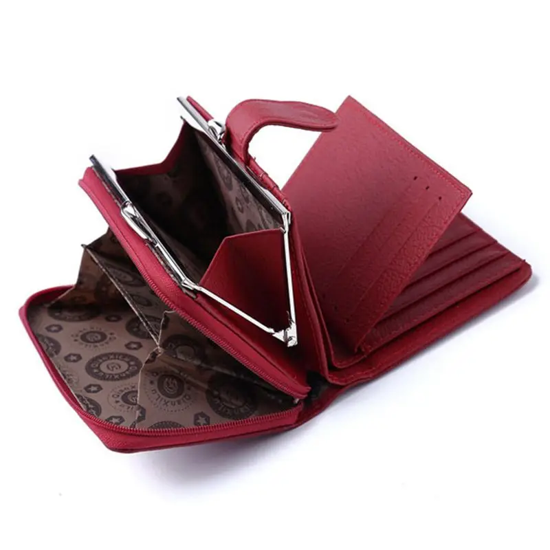 Qian Xi Lu women's wallets Cortex zipper and hasp purses (Red)12.5*8.5*4cm Qian Xi Lu women's wallets Cortex zipper and hasp purses (Red)12.5*8.5*4cm