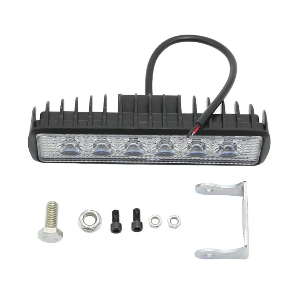 1pc/2pcs 18W Spot LED Work Light Bar Universal Driving Fog Off-road 6000K SUV Truck Lamp 8000lm