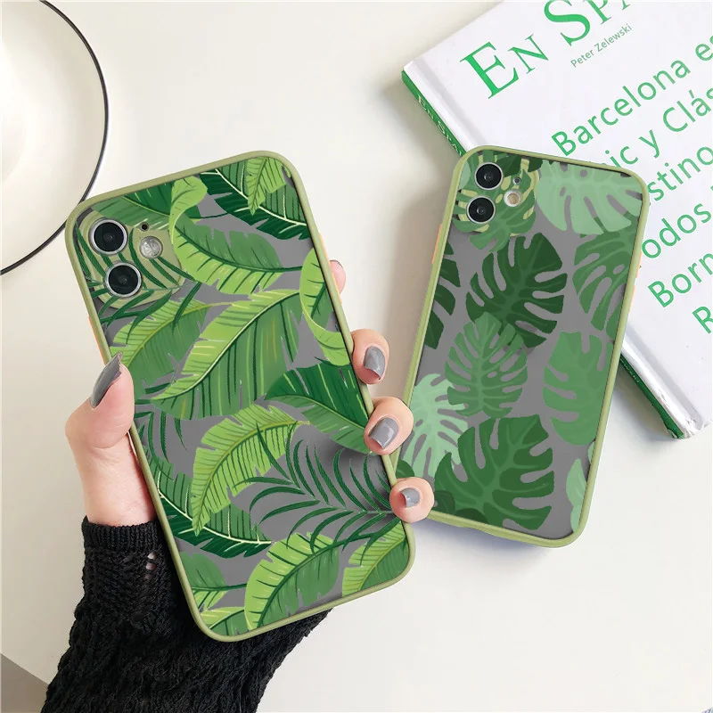 Tropical Palm Leaves Shockproof Phone Case - Stylish and Durable Cover