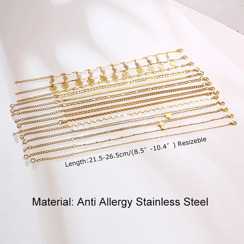 Vnox 1/2/3pcs/set Gold Color Simple Chain Anklets For Women, Leg Chains Ankle Beach Foot Jewelry, Holidays Accessories - Image 6