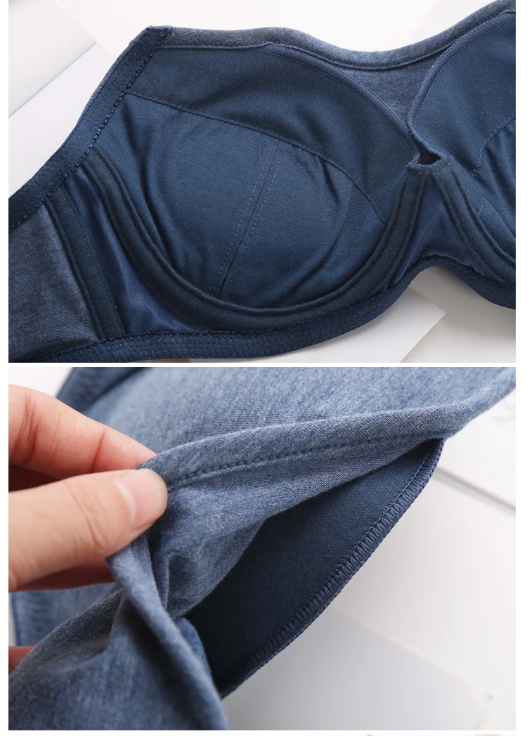 Fashion Summer Women Sexy Wrapped Chest Solid Color Prevent Exposed Straple Girls Traceless Underwear 7416