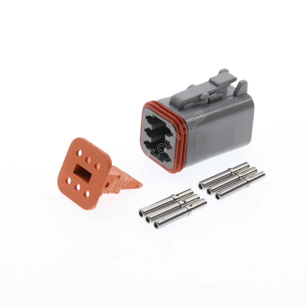 100 Kits DT06-6S 6Pins Male Female Wire Connector Kit Complete With Wedgelocks&Terminals for Adapter Amphenol Deutsch