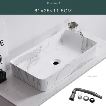 

Ceramic Washbasin Square/Ronud Basin Simple Black Bathroom Diamond Art Washbasin Home Basin Wash Basin Wash Basin Bathroom Basin