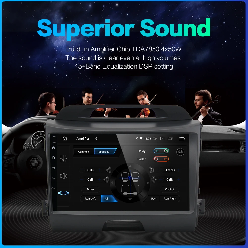 Best for Kia Sportage R 2010 2011 2012 2013 2014 2015 2016 Car 9" Car Android 9.0 Radio Player GPS Navigator Vehicle Audio Stereo 4