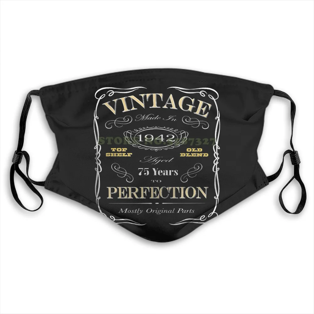 Маска для лица в винтажном стиле многоразовая модная маска 75-го дня рождения с