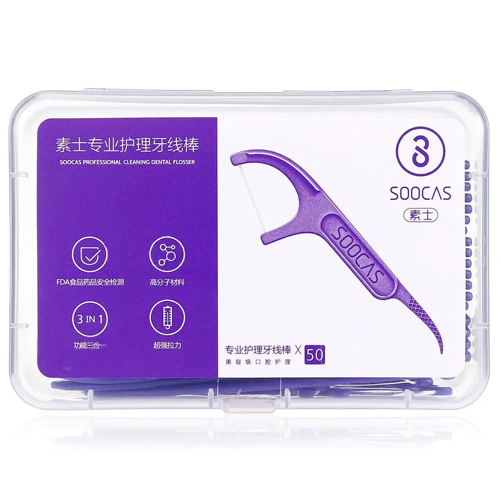 300 шт Xiaomi Soocas профессиональная зубная нить эргономичный дизайн FDA тестирование качества пищевых продуктов Стоматологическая Foss выбор зубов Зуб