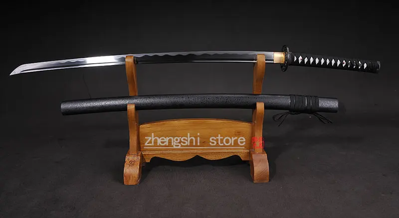 Ручная работа Полный Тан японский катана T10 стали кованые самурайский меч острый край для битвы дома дерко деревянные оболочки с подставкой